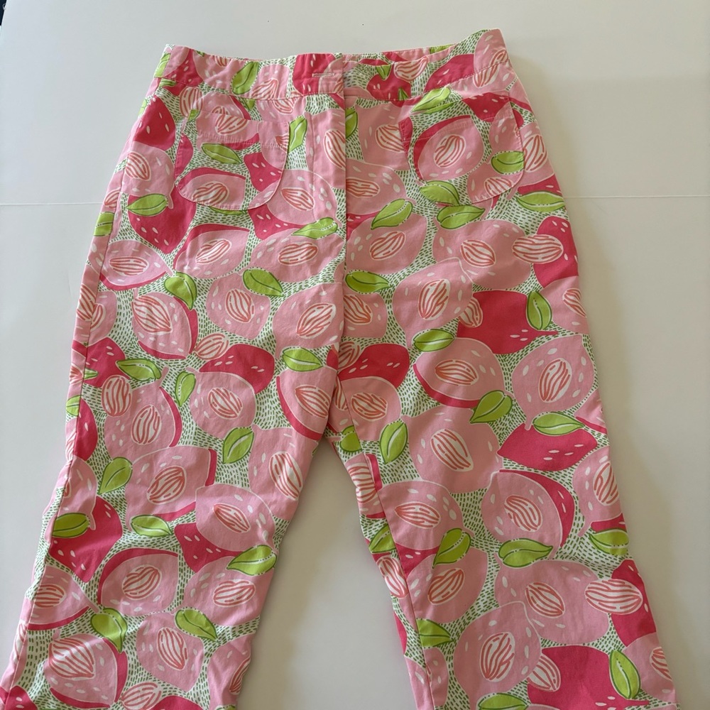 Lilly Pulitzer vintage white label girls pants mango mama print size 14